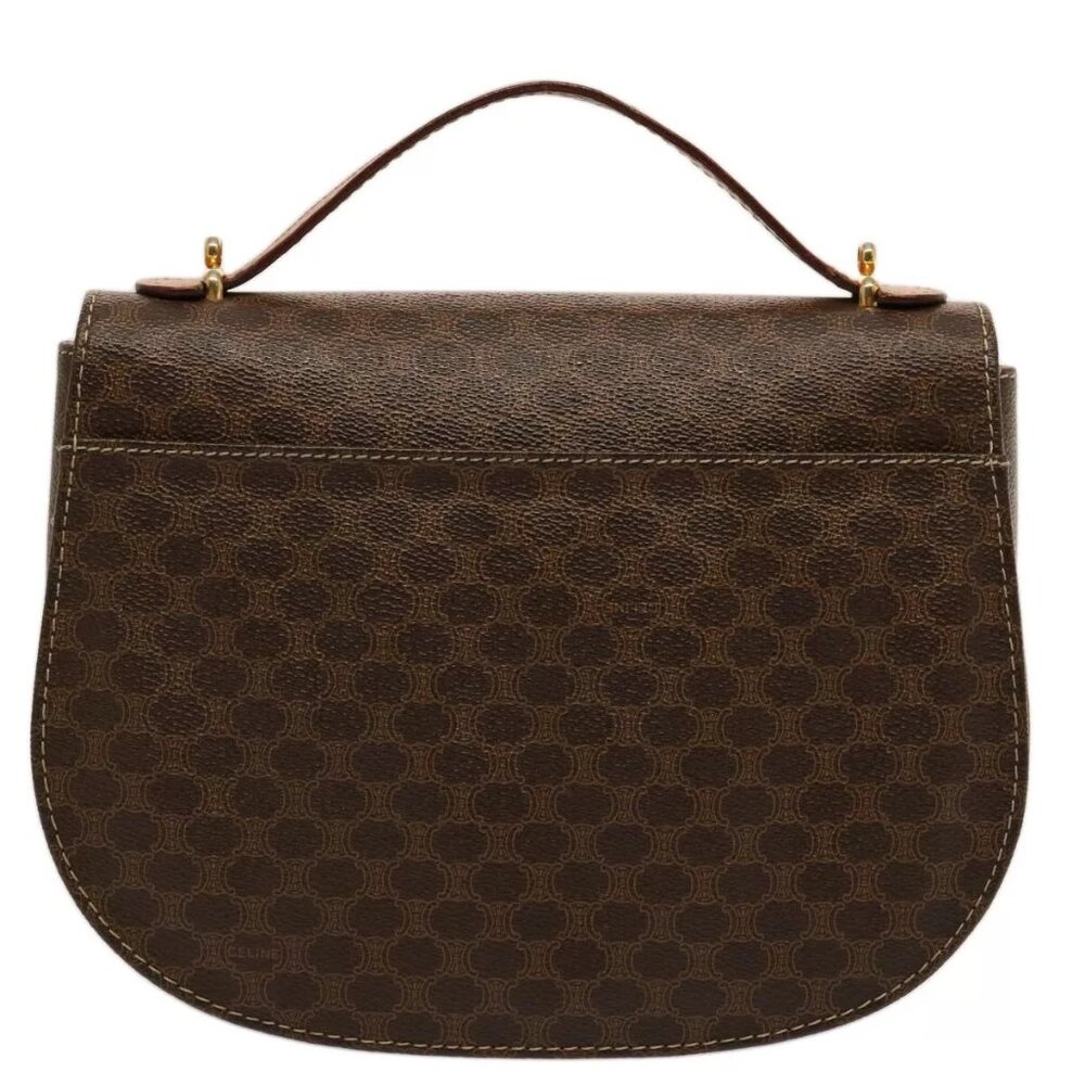 CELINE Macadam Canvas Hand Bag PVC 2way Brown Auth - Picture 3 of 16